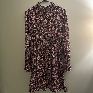 SHEIN Mock Neck Floral Dress